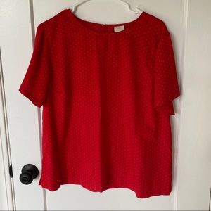 Red & White polka dot flowy shirt